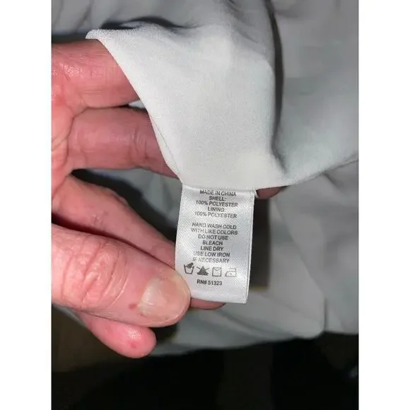 NWT CeCe Medium Lined Elastic Waist Ruffle Like Bottom Boho White Paisley Skirt - Picture 5 of 12